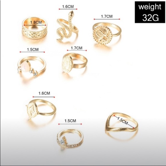 1 day SALE! 2day! Snake 10Pc Bold Boho Ring seT - Picture 3 of 5
